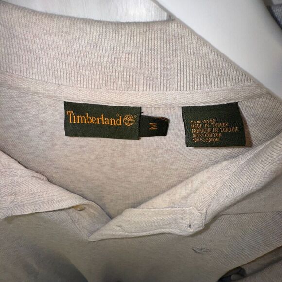 VINTAGE-TIMBERLAND MEN'S POLO SHIRT Medium Gray Short Sleeve Collared - Picture 4 of 9